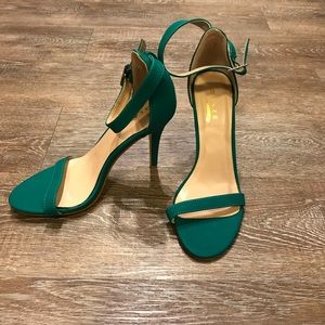 Green strappy heels size 8